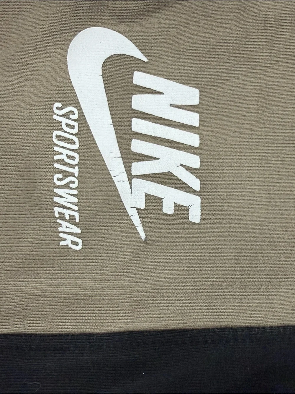 Nike Black and Taupe Athletic Shorts with Logo Panel